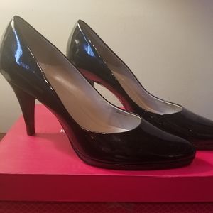 Black patent leather heels